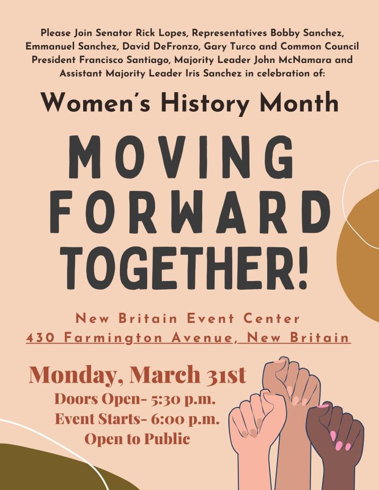 New Britain Women's History Month Event on March 31st