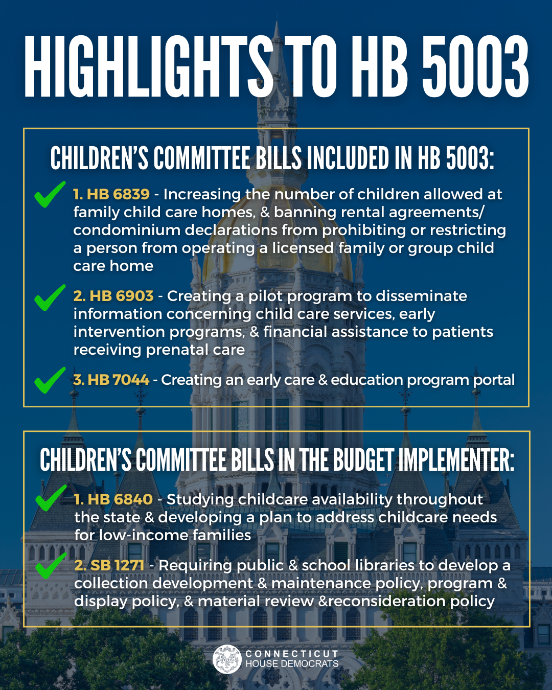Highlights of HB 5003