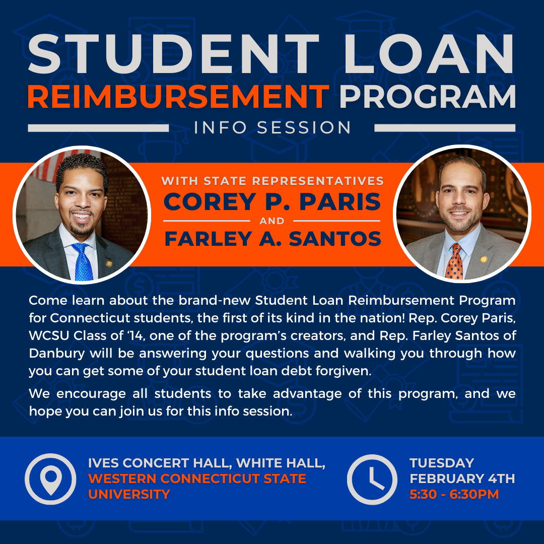 Join Reps. Paris and Santos to discuss the state's new student loan reimbursement program.