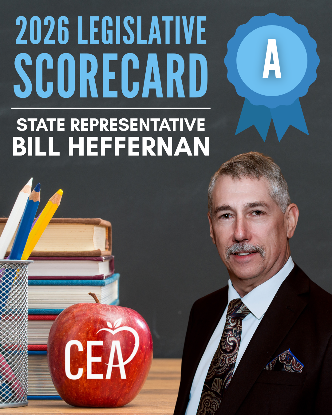 Rep. Heffernan received an A from the CEA on the organization's legislative scorecard.