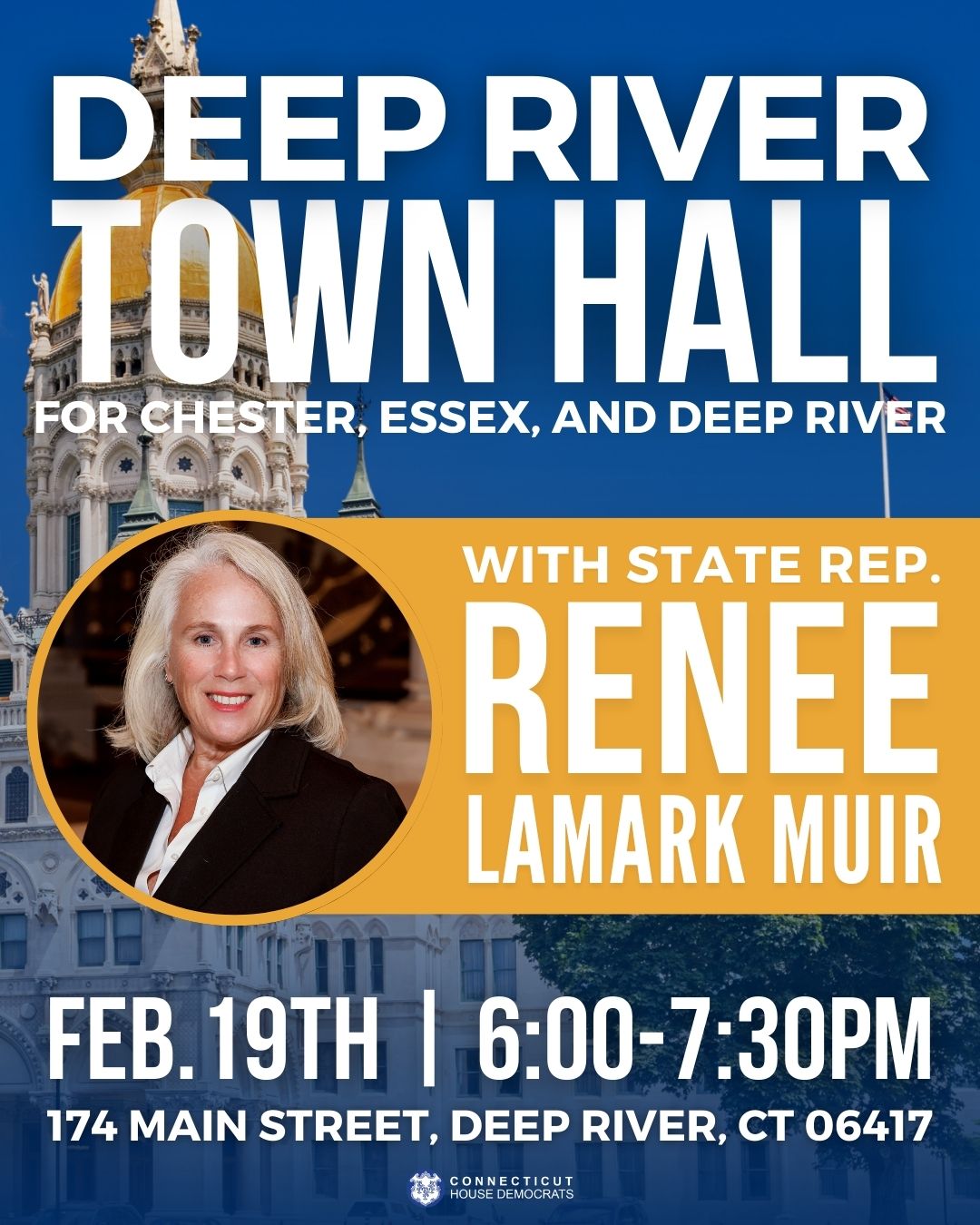 Deep River Town Hall event on February 19. 