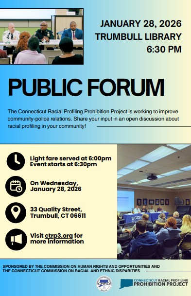 Public Forum on January 28 at 6:30 p.m., Trumbull Library.