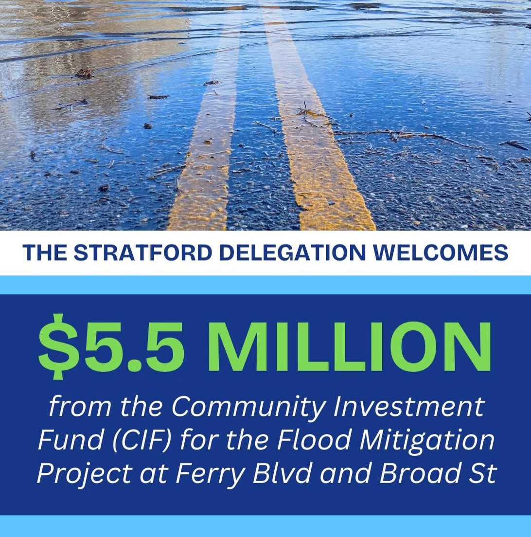 The State Bond Commission approved $5.5 million previously approved by the Community Investment Fund for flood mitigation in Stratford.