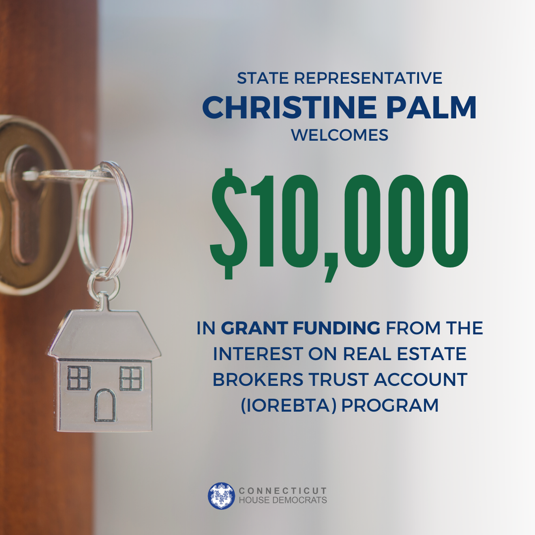 Rep. Palm applauds $10,000 grant for the Deep River Housing Authority.