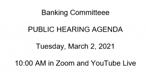 Banking Committee March 2nd Hearing