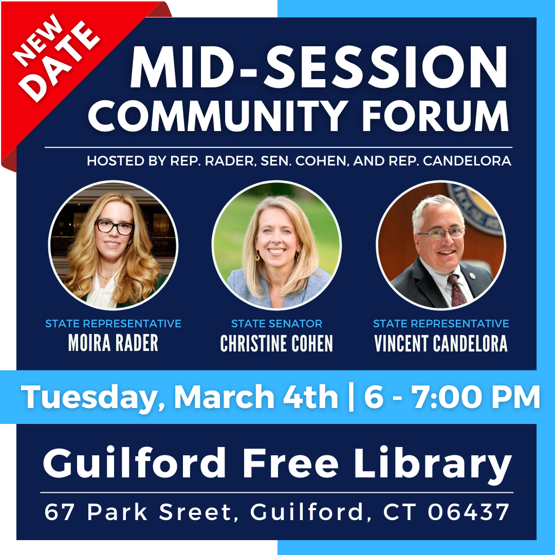 A new date has been set for the mid-session community forum in Guilford. 