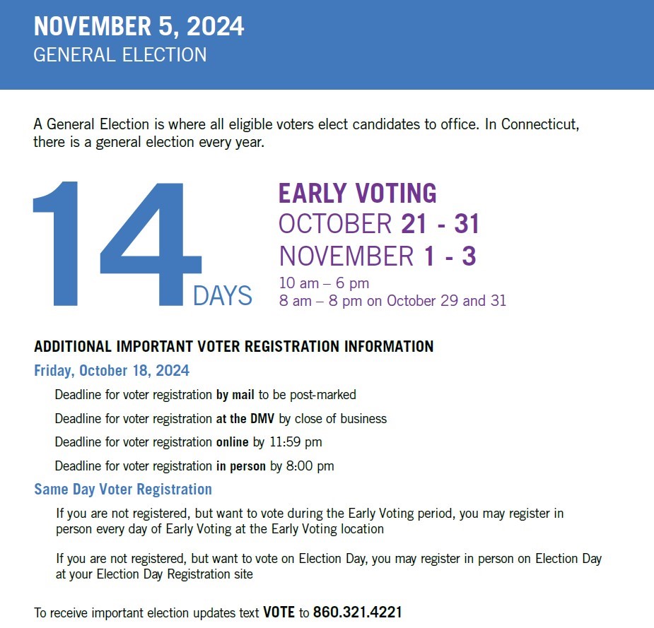 Early voting starts October 21