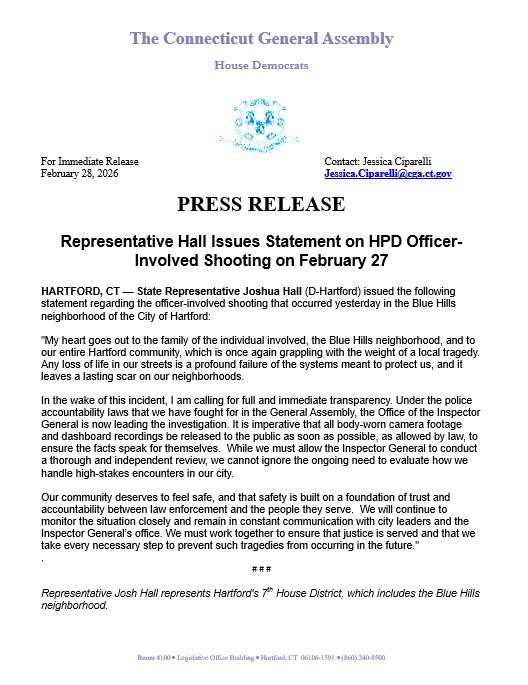 My statement on the February 27 shooting in the Blue Hills neighborhood